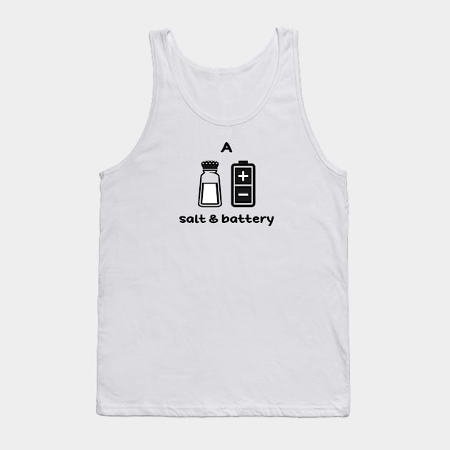 A Salt & Battery Tank Top by Alema Art